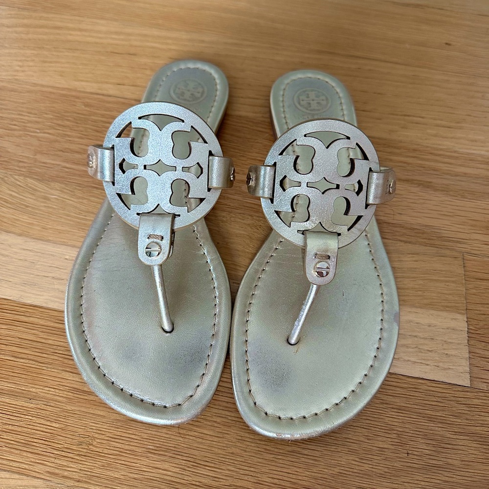 Tory Burch MILLER SOFT METALLIC SANDAL